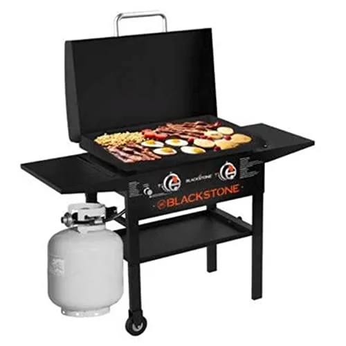 Blackstone Gas Hood & Side Shelves Heavy Duty Flat Top Griddle Grill Station for Kitchen, Camping, Outdoor, Tailgating, Countertop inch Black