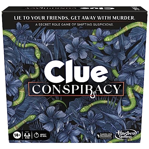 Clue Conspiracy Board Game for Adults and Teens, Great Halloween Party Game, Secret Role Strategy Games, Ages +, Players, inutes, Mystery & Party Games