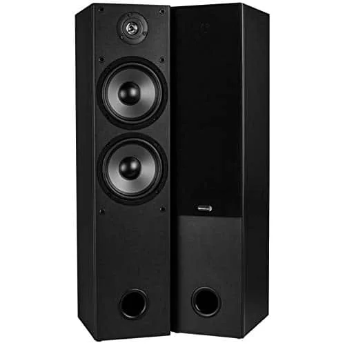 Dayton Audio TDual oofers and Dome Tweeter ay Tower Speaker Pair Inches Tall atts RMS, atts Max, Ohms Impedance (to Ohms Compatible)