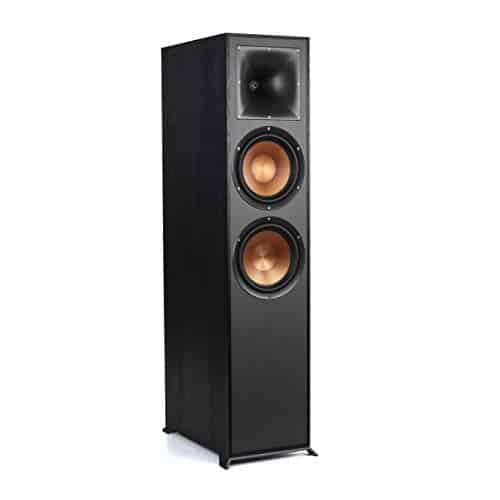 Klipsch Reference R F Floorstanding Speaker for Home Theater Systems with â Dual Woofers, Tower Speakers with Bass Reflex via Rear Firing Tractrix Ports in Black