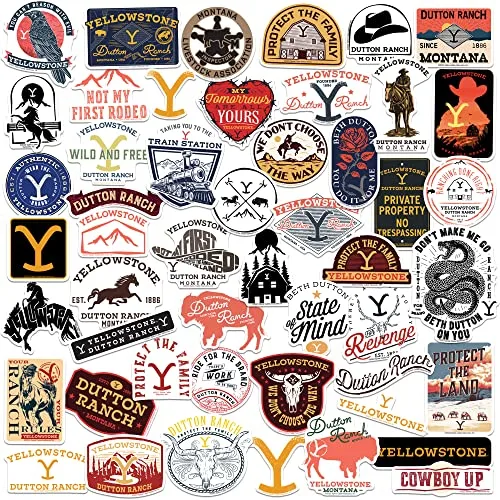 Yellowstone CT Sticker Pack Large Deluxe Stickers Variety Pack Laptop, Water Bottle, Scrapbooking, Tablet, Skateboard, IndoorOutdoor Set of
