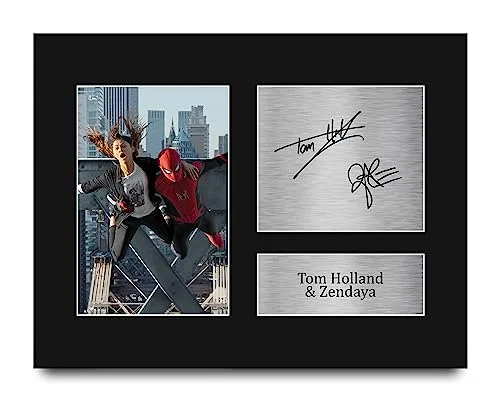 HWC Trading Zendaya & Tom Holland Spider Man MJ Gifts Printed Signed Autograph Picture for Movie Memorabilia Fans US Letter Size