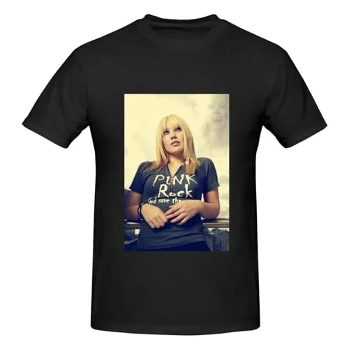 Hilary Duff Mens T Shirt Shirt Basic Short Sleeve Music Tee Fashion Classic Basic Casual Top X Large Black