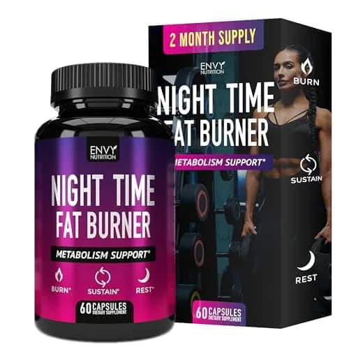 Night Time Fat Burner Carb Blocker, Metabolism Booster, Appetite Suppressant and Weight Loss Diet Pills for Men and Women with Green Coffee Bean Extract and White Kidney Bea